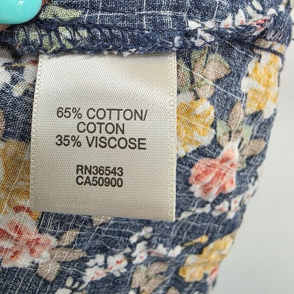 Van Heusen Sleeveless Navy Floral Blouse Womens XXL Cottagecore Lightweight Top - Picture 7 of 10